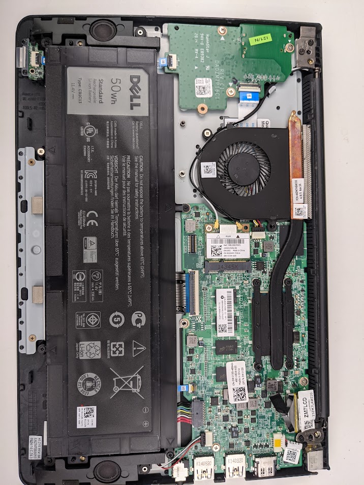 Inside view of Dell Chromebook 11